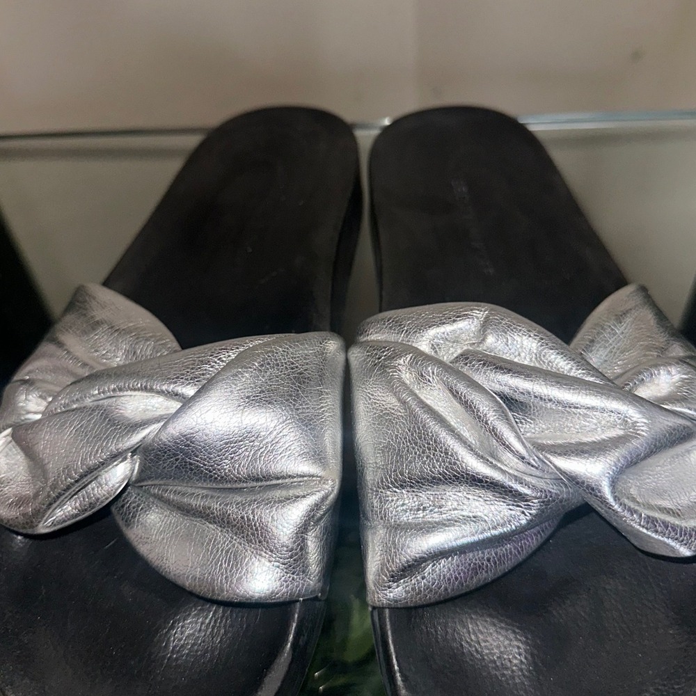Rebecca Minkoff silver slide Sandals size 8